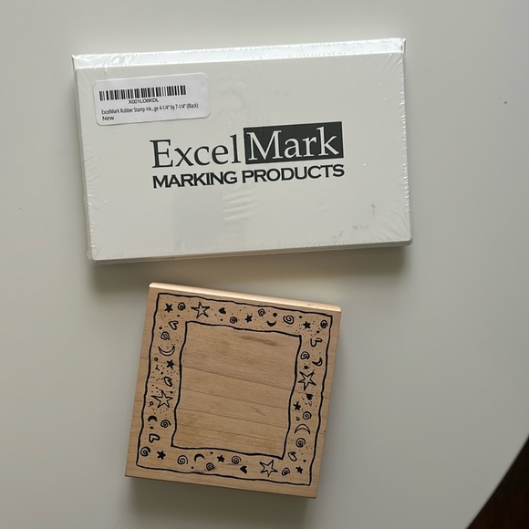 New XL Rubber Stamp (Stars, Moons) and XL Black Ink Pad - Picture 1 of 6